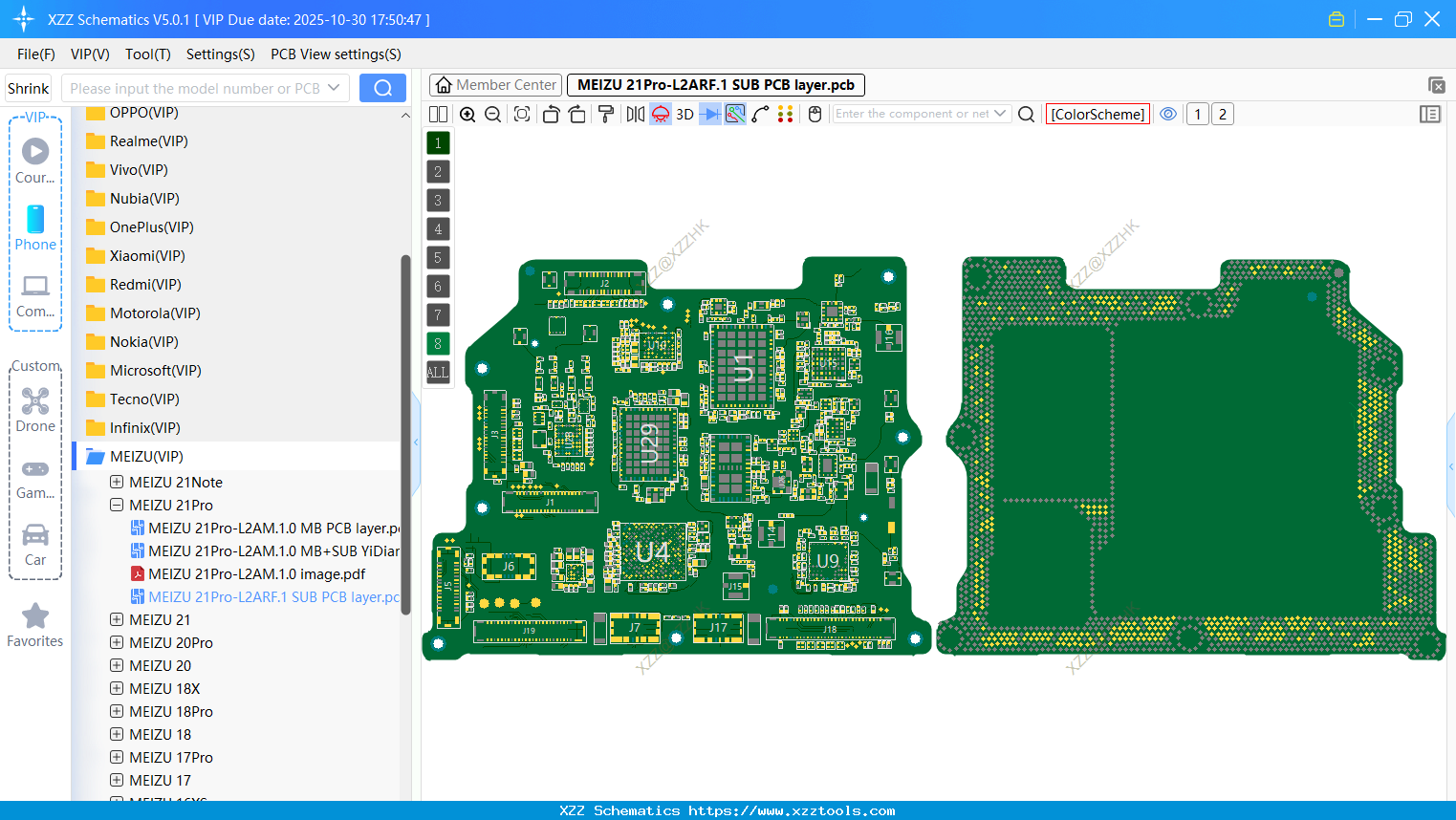 MEIZU 21Pro-L2ARF.1 SUB PCB Layer